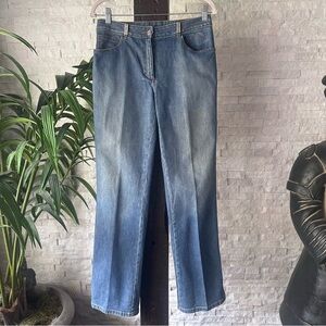 ST. JOHN Evening Denim “Fashion Fit” Rhinestone Studded Straight Jeans Size 4